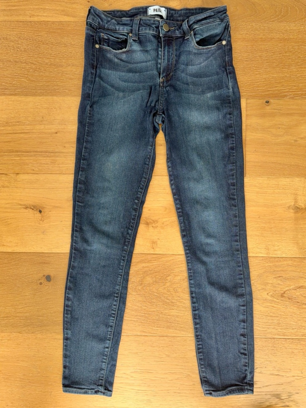 PAIGE Ultra Skinny Jeans Verdugo Ankle Dark Blue Wash Sz 28 Stretch Denim Preppy